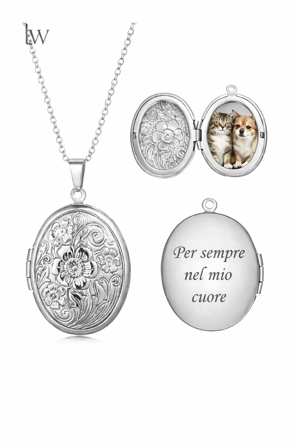 Collana con medaglione ovale personalizzato