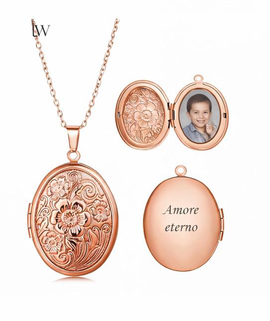 Collana con medaglione ovale personalizzato